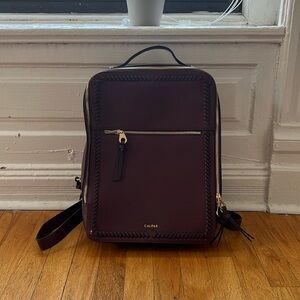 Calpak Maroon Backpack with Gold Hardware